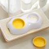 Egg-shaped Pet Bowl Drinking Water Single Bowl Double Bowl Dog Bowls Cute Pet Feeding Bowl Egg Yolk Shaped Food And Water Elevated Bowl Feeder